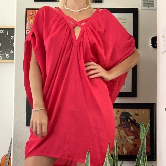 BCBG MaxAzria Runway Criss Cross V Neck Dress - Picture 1 of 12